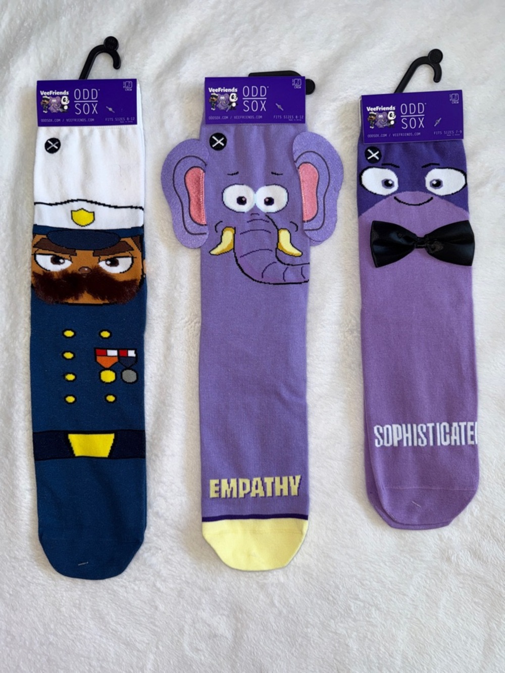 VeeFriends Purple, Navy & White Novelty Character Socks - 3 Pack